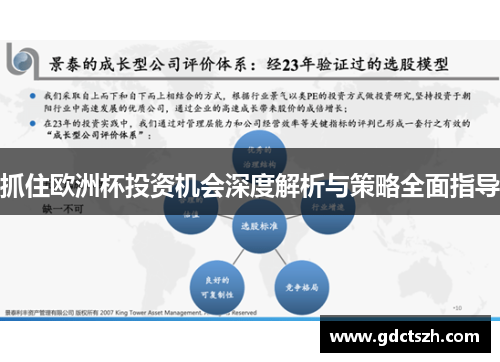 抓住欧洲杯投资机会深度解析与策略全面指导